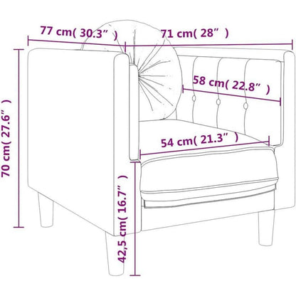 Samt Sofa Modernes Wohnzimmer Sofa Hellgrau 71x77x70cm