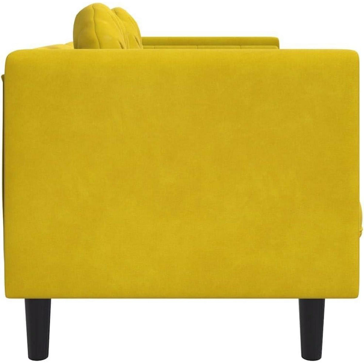 2-Sitzer Sofa Gelb Samt – Bequeme Couch für Wohnzimmer