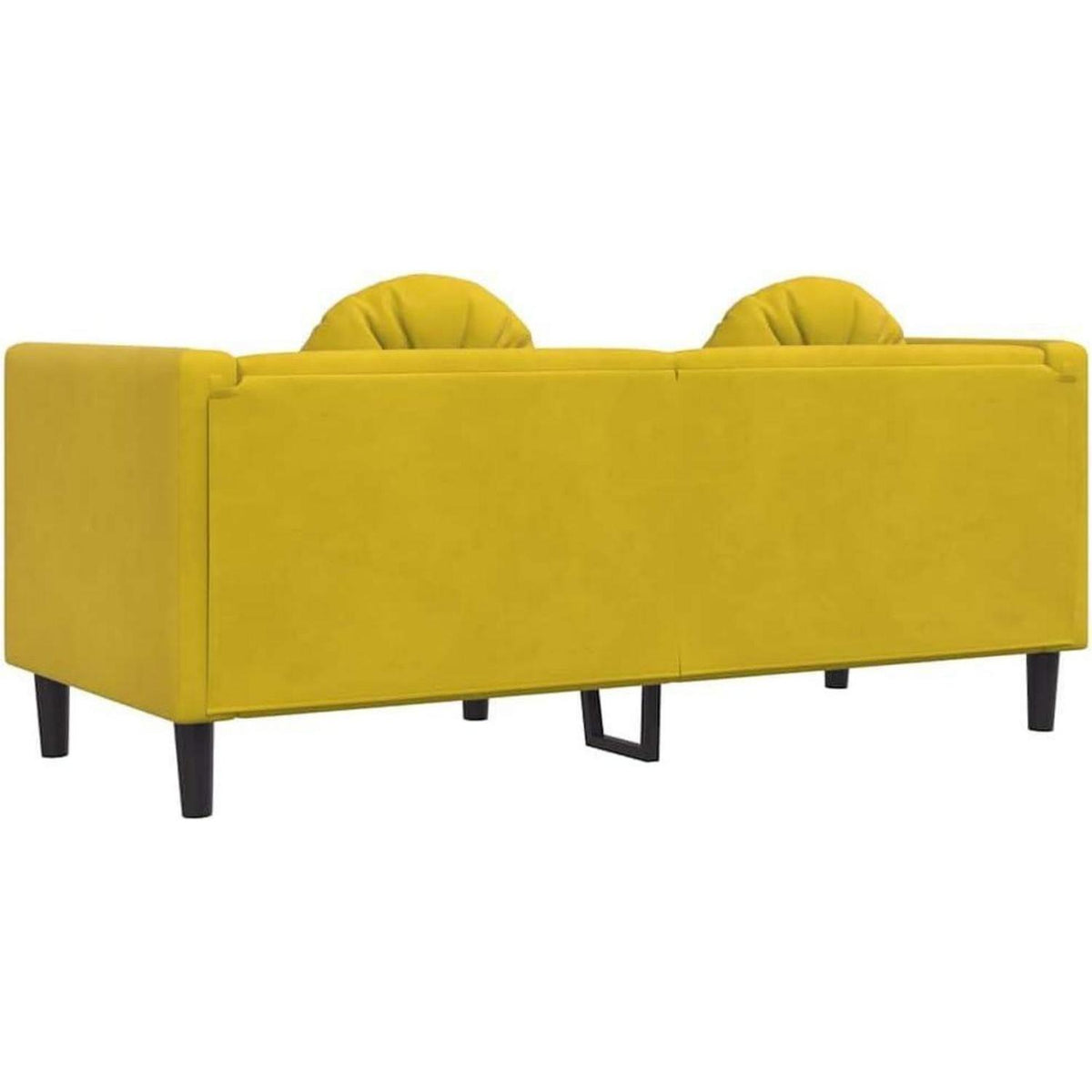 2-Sitzer Sofa Gelb Samt – Bequeme Couch für Wohnzimmer