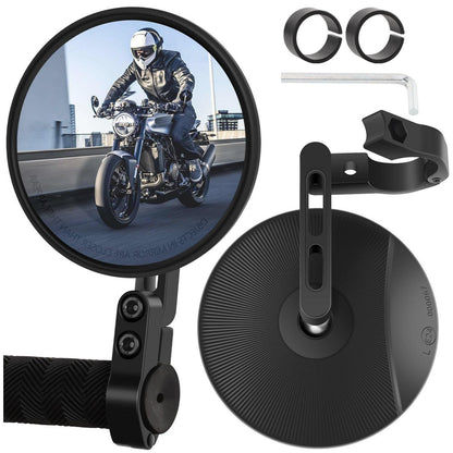 Motorrad Spiegel E-Geprüft, 360° Drehbar, Schwarz