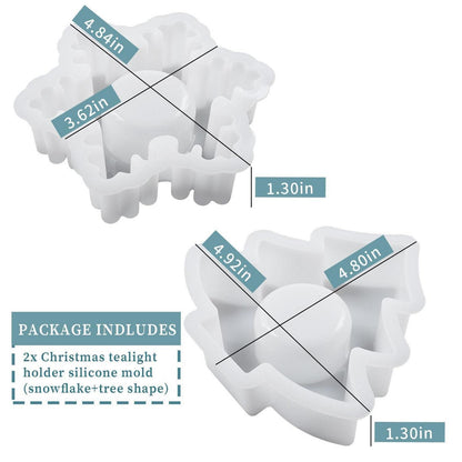 Silikonform Weihnachten – 2er Set für Kerzen, Seife & Gießharz