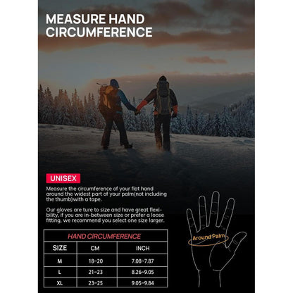 Warme Winterhandschuhe Merino Wolle Touchscreen Schwarz XL