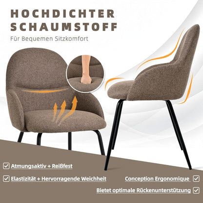 Esszimmerstühle 6er Set mit Armlehne – Braun, Ergonomisch & Modern