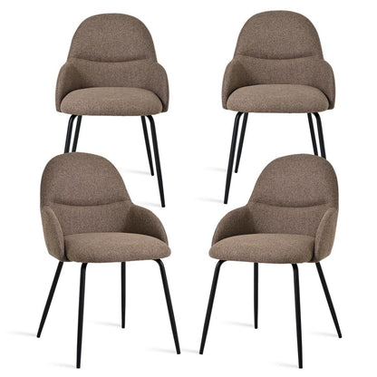 Esszimmerstühle 4er Set mit Armlehne – Braun & Modern