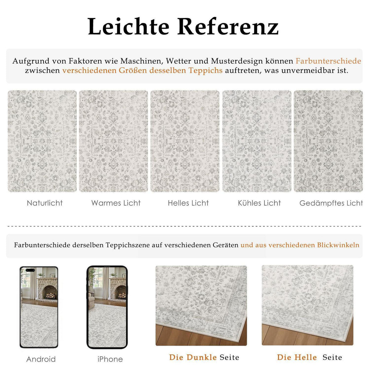 Grauer Vintage Wohnzimmerteppich 200x300cm - Weich & Rutschfest