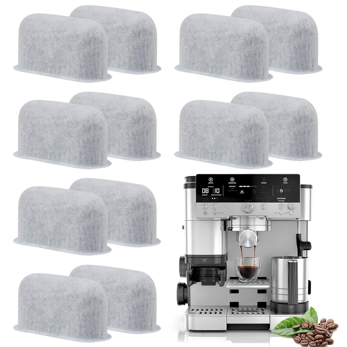 12x Wasserfilter Aktivkohle für Ninja Kaffeevollautomat