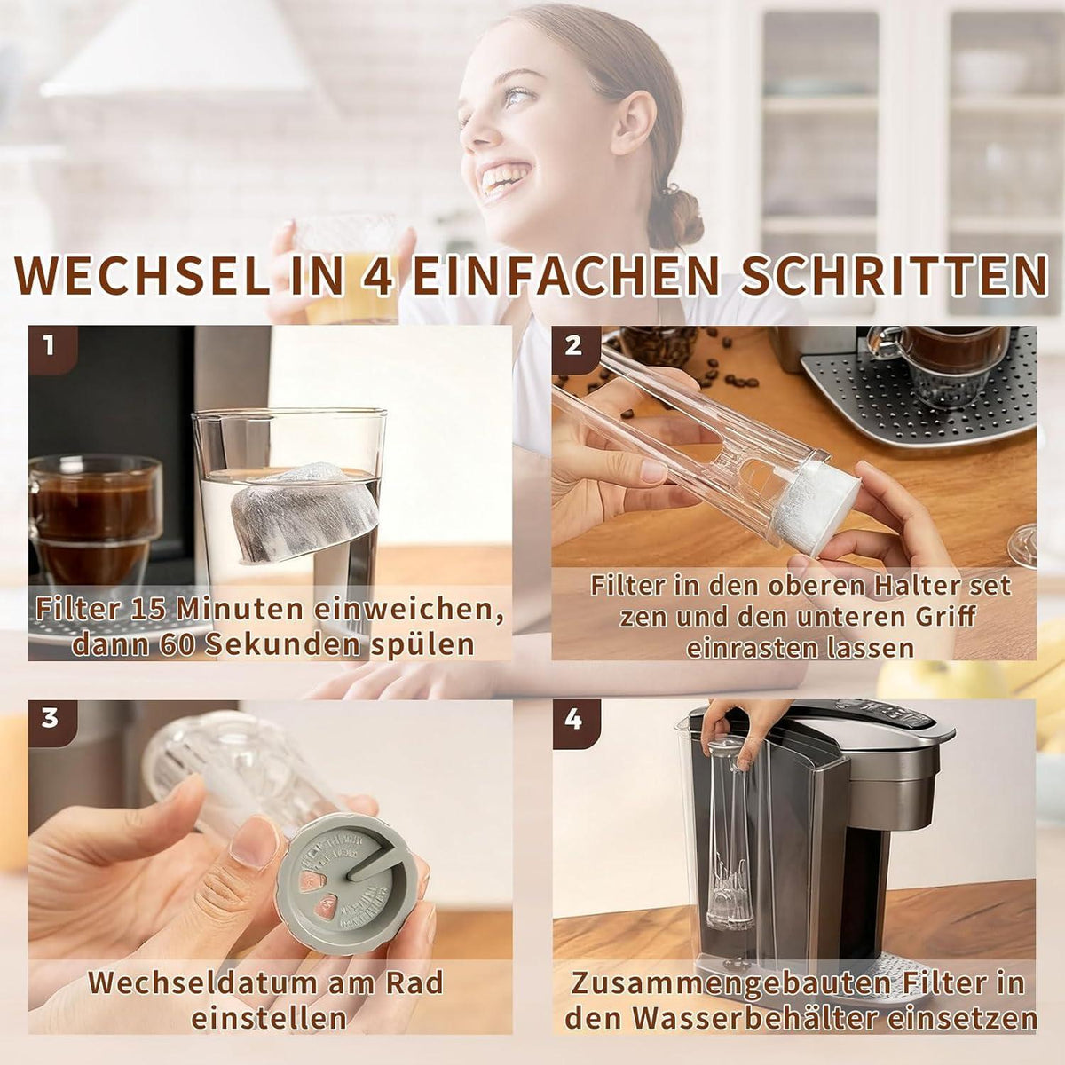 12x Wasserfilter Aktivkohle für Ninja Kaffeevollautomat