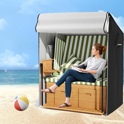Strandkorb Schutzhülle Winterfest 120x90x155/140cm mit Zugband
