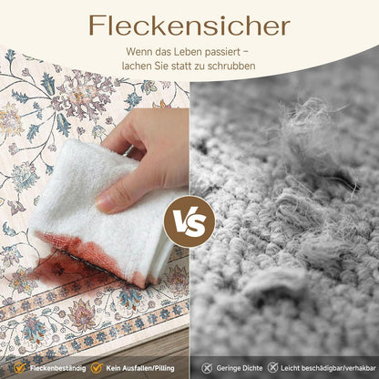 Vintage Läufer Teppich 60x180cm - Waschbar & Rutschfest