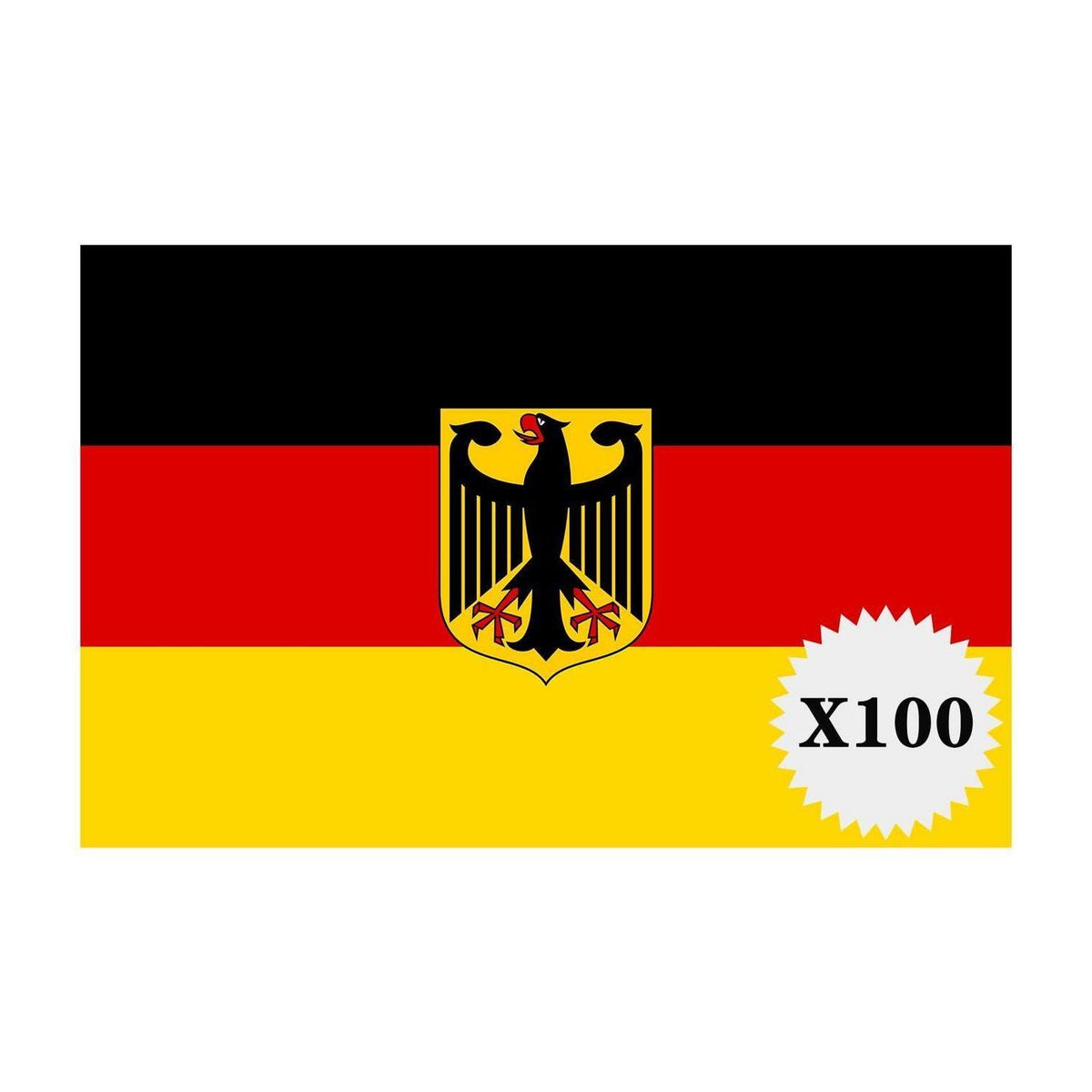 Deutschland Flaggen Aufkleber 100er Set mit Adler – Wetterfest & Selbstklebend