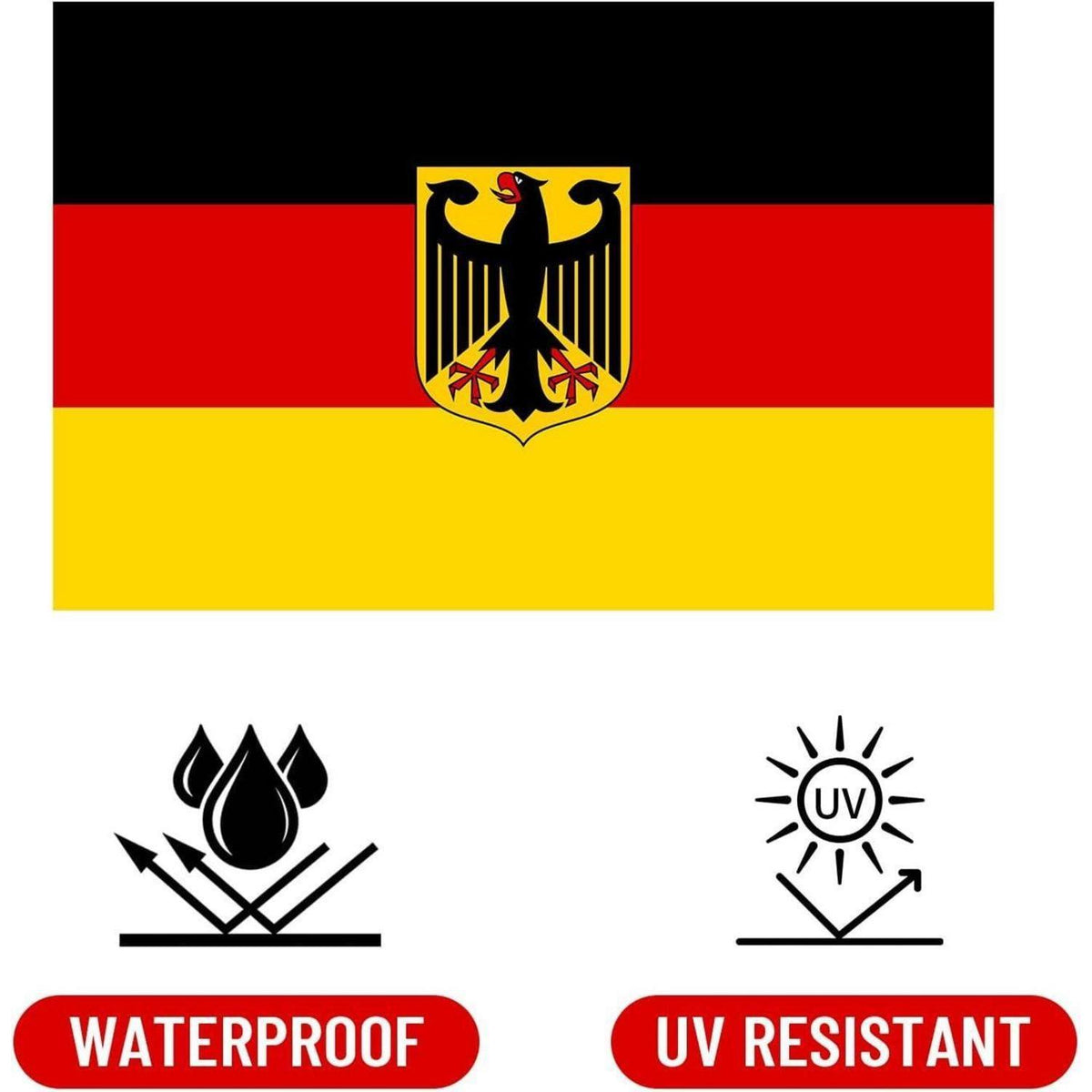Deutschland Flaggen Aufkleber 100er Set mit Adler – Wetterfest & Selbstklebend