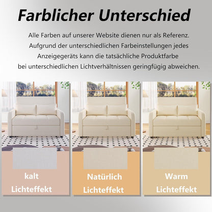 Verstellbares Schlafsofa Beige – 127x75x94cm für kleine Räume