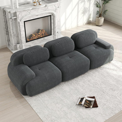 3-Sitzer Cord Sofa Grau – Modernes Wohnzimmer Sofa
