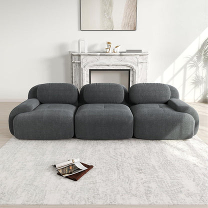 3-Sitzer Cord Sofa Grau – Modernes Wohnzimmer Sofa