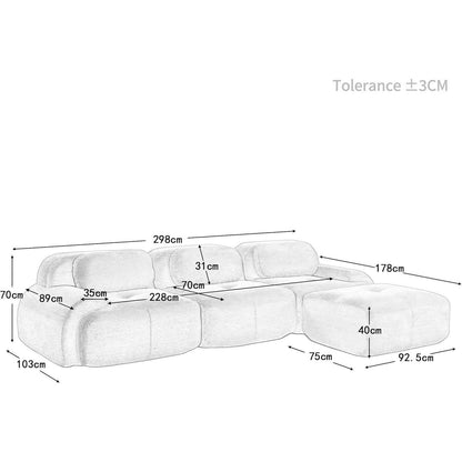 L-Form Sofa Schwarz Cord Stoff – Modulares Couch Sofa für Wohnzimmer