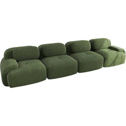 4-Sitzer Cord Sofa Grün – Modernes Wohnzimmer Sofa