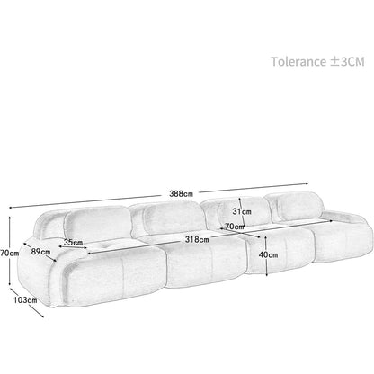 4-Sitzer Cord Sofa Beige – Modernes Wohnzimmer Sofa