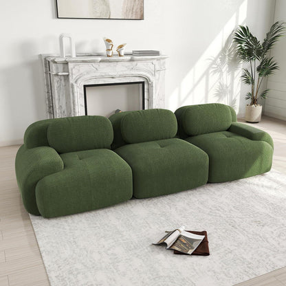 3-Sitzer Cord Sofa Grün – Modernes Wohnzimmer Sofa