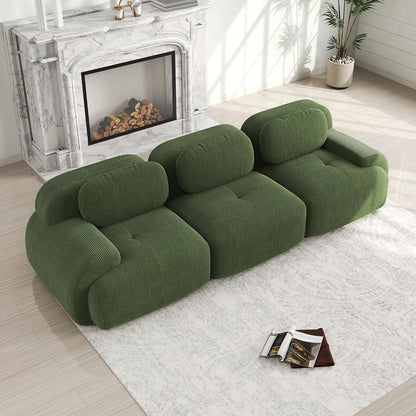 3-Sitzer Cord Sofa Grün – Modernes Wohnzimmer Sofa