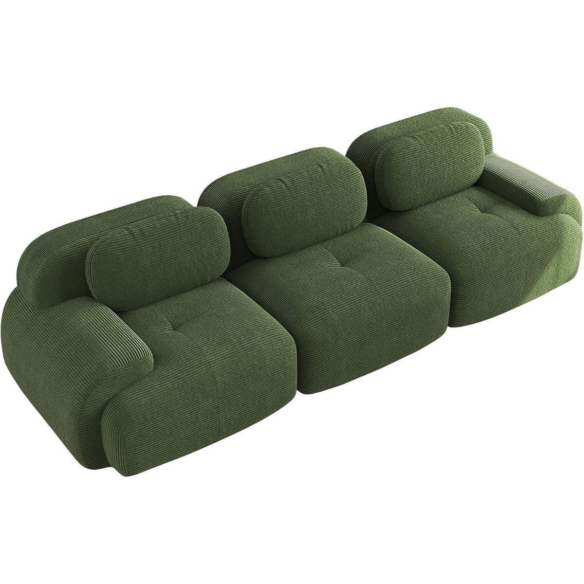 3-Sitzer Cord Sofa Grün – Modernes Wohnzimmer Sofa