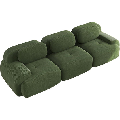 3-Sitzer Cord Sofa Grün – Modernes Wohnzimmer Sofa