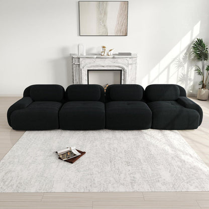 4-Sitzer Cord Sofa Schwarz – Modernes Wohnzimmer Sofa