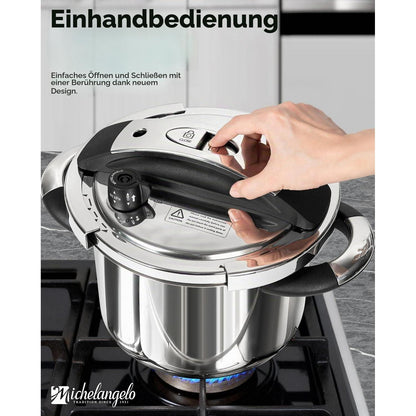 6L Edelstahl Schnellkochtopf 3-in-1 für Induktion