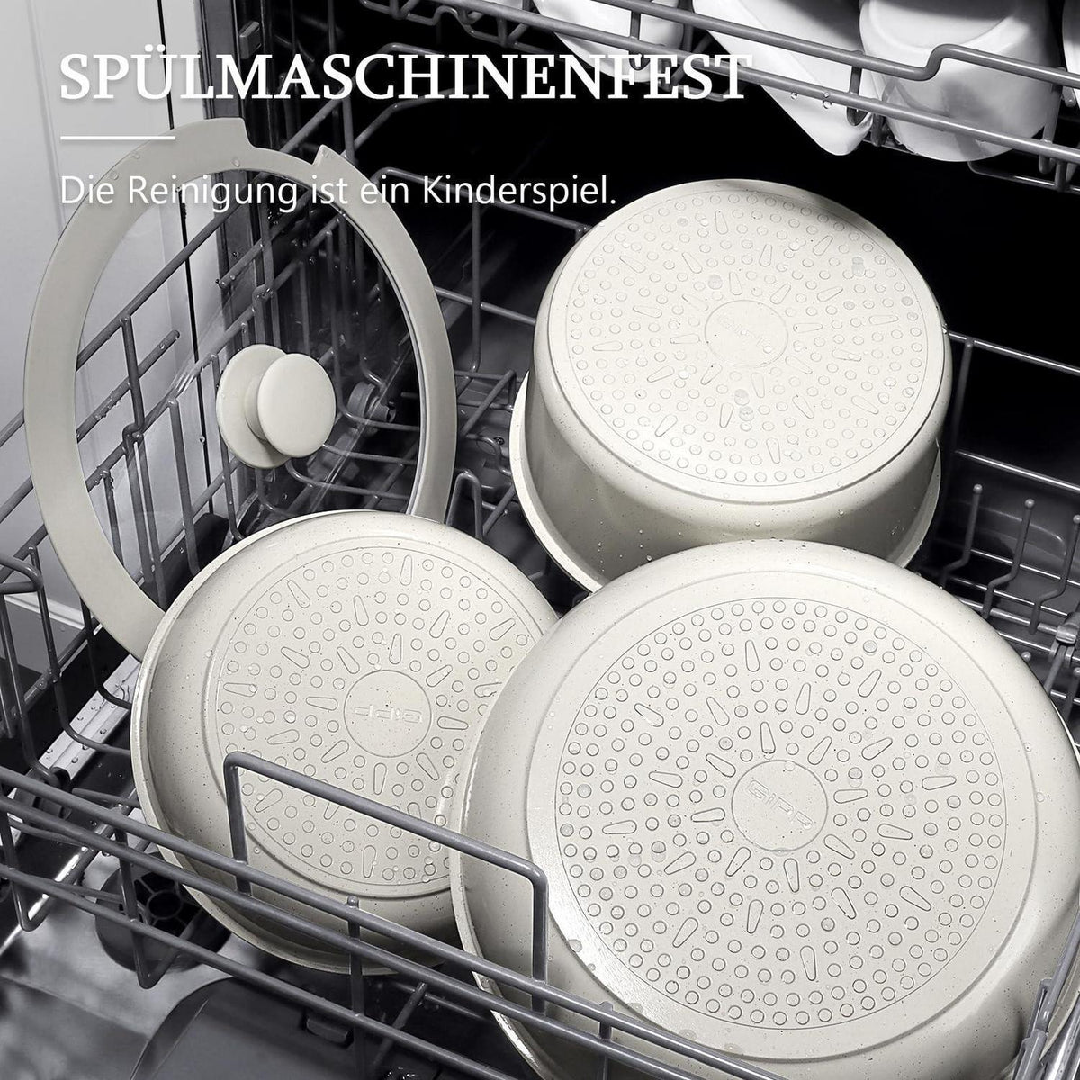 11-teiliges Topfset mit abnehmbarem Griff – Induktion & mehr
