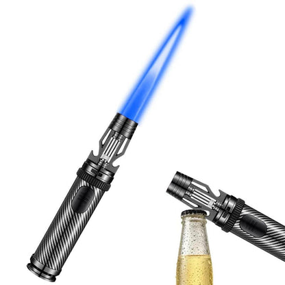 Windfeste Sturmfeuerzeug mit einstellbarer Flamme – Schwarz/Blau