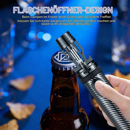 Windfeste Sturmfeuerzeug mit einstellbarer Flamme – Schwarz/Blau