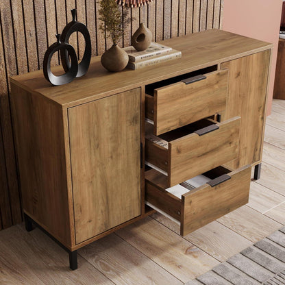 Kommode Holz 2 Türen 3 Schubladen – Sideboard Industrie Stil