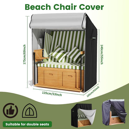 Strandkorb Abdeckung 420D, Winterfest, 135x105x175cm