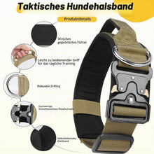 Taktisches Hundehalsband mit Leine – Robust & Verstellbar (Khaki, L)