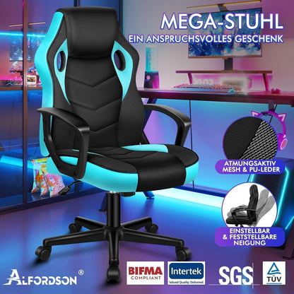 Ergonomischer Gaming-Schreibtischstuhl Cyan Mega
