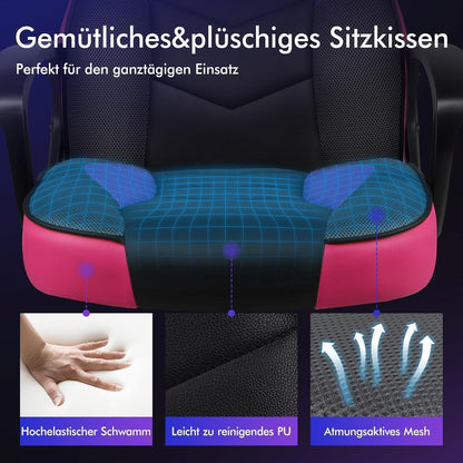 Ergonomischer Gaming-Stuhl Lila Mega in Lederoptik und Stoff