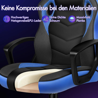 Ergonomischer Gaming-Schreibtischstuhl Blau Mega