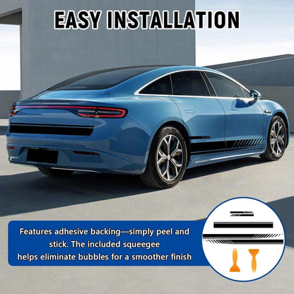 5x Auto Haubenstreifen Aufkleber – Racing Tuning Zierstreifen Schwarz