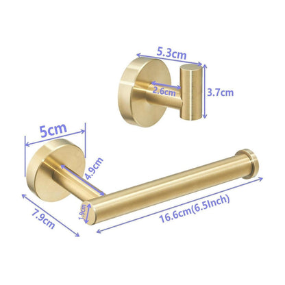 Gebürsteter Goldener Klopapierhalter & Handtuchhaken Set Edelstahl