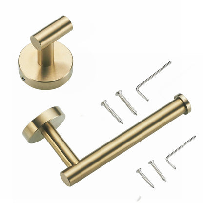 Gebürsteter Goldener Klopapierhalter & Handtuchhaken Set Edelstahl