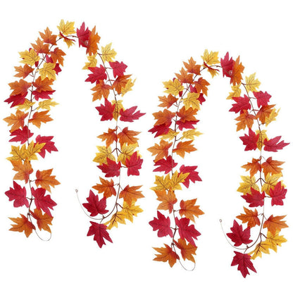 200cm Herbstgirlande mit Ahornblättern – 2er Pack für Deko