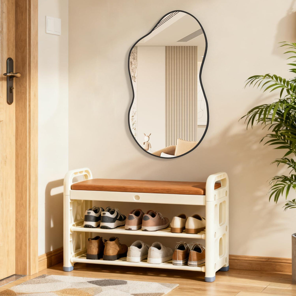 Asymmetrischer Wandspiegel Wolkenform 67x115cm Modernes Badezimmerdeko