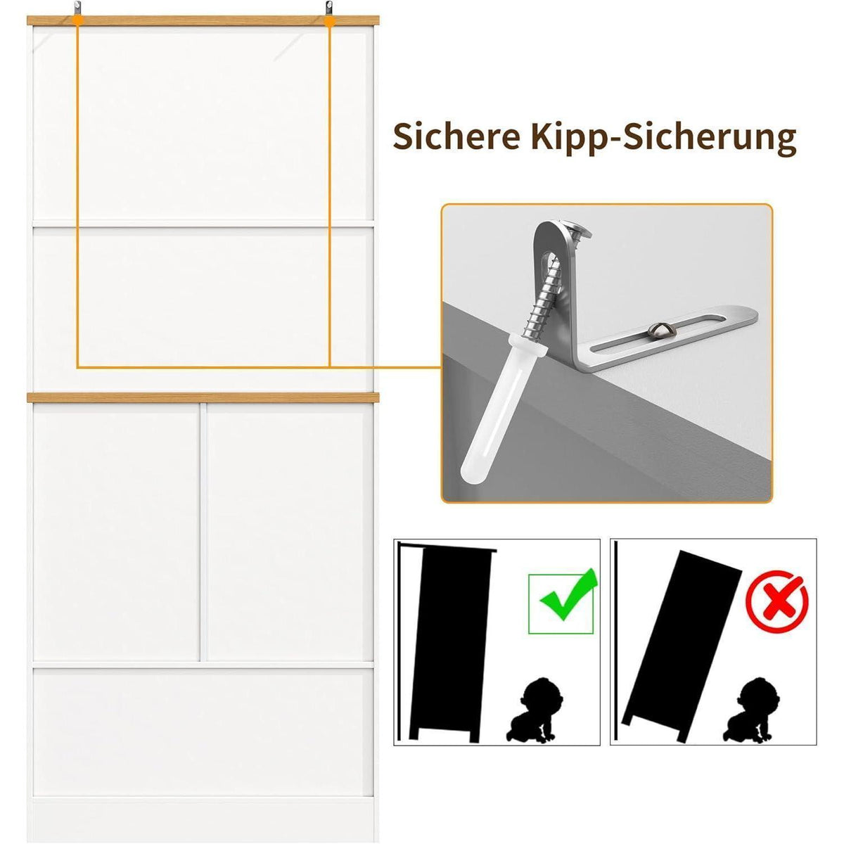 Küchenschrank mit 12 Fächern & Schubladen – 80x40x180cm