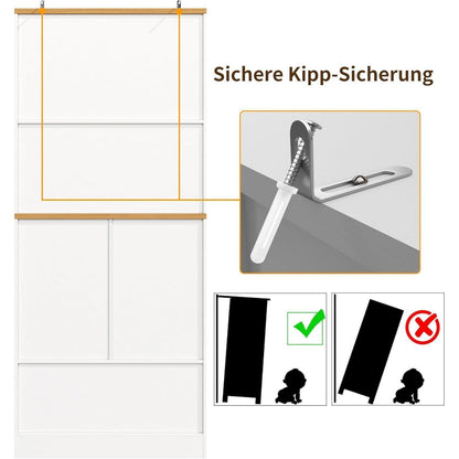 Küchenschrank mit 12 Fächern & Schubladen – 80x40x180cm