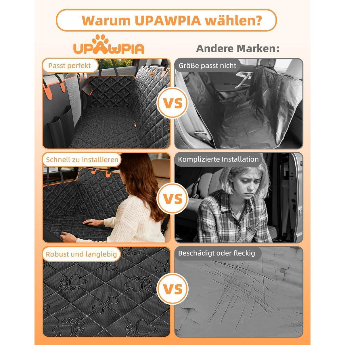 Hundedecke Auto Rückbank Wasserdicht & Kratzfest – Universalgröße