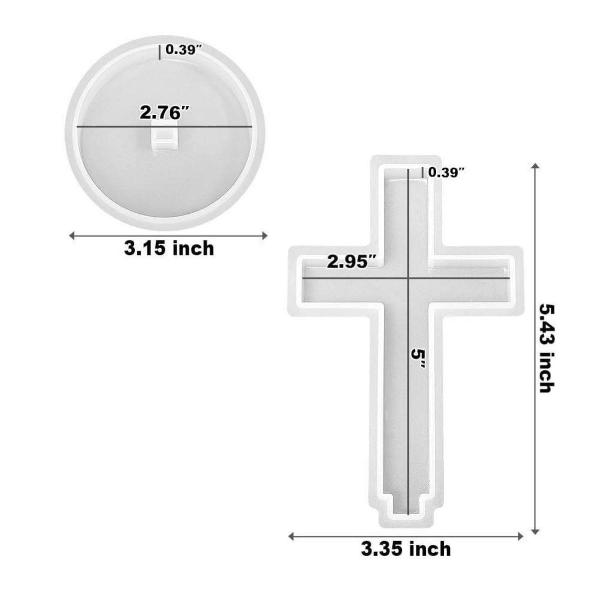 Silikonform Kreuz für Epoxidharz, Gießharz & Basteln