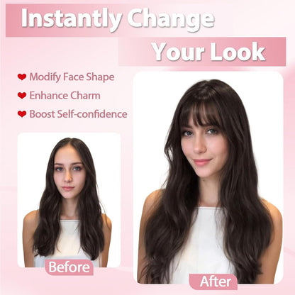 Luftiger Pony Hellbraun - Zarter Haarteil für einen jugendlichen Look