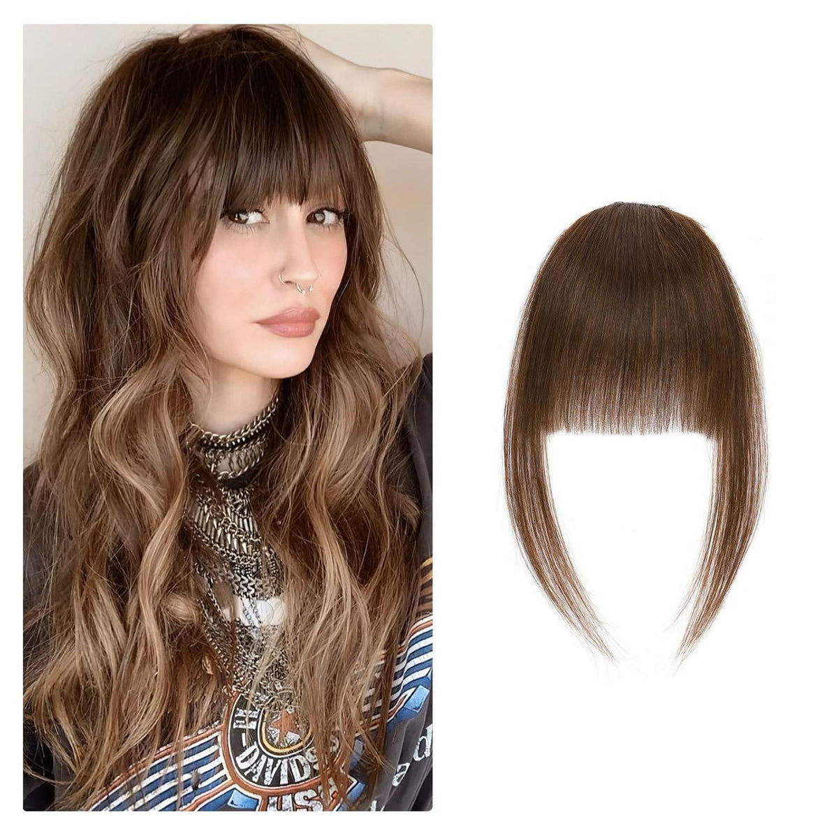 Clip in Pony Echthaar Schokoladenbraun – Ordentlicher Pony Haarteil
