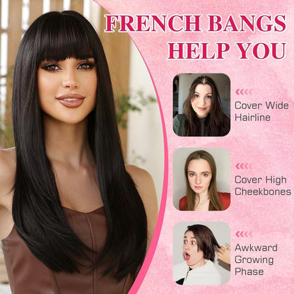 Clip in Pony Echthaar Hellbraun – Französischer Pony 14g