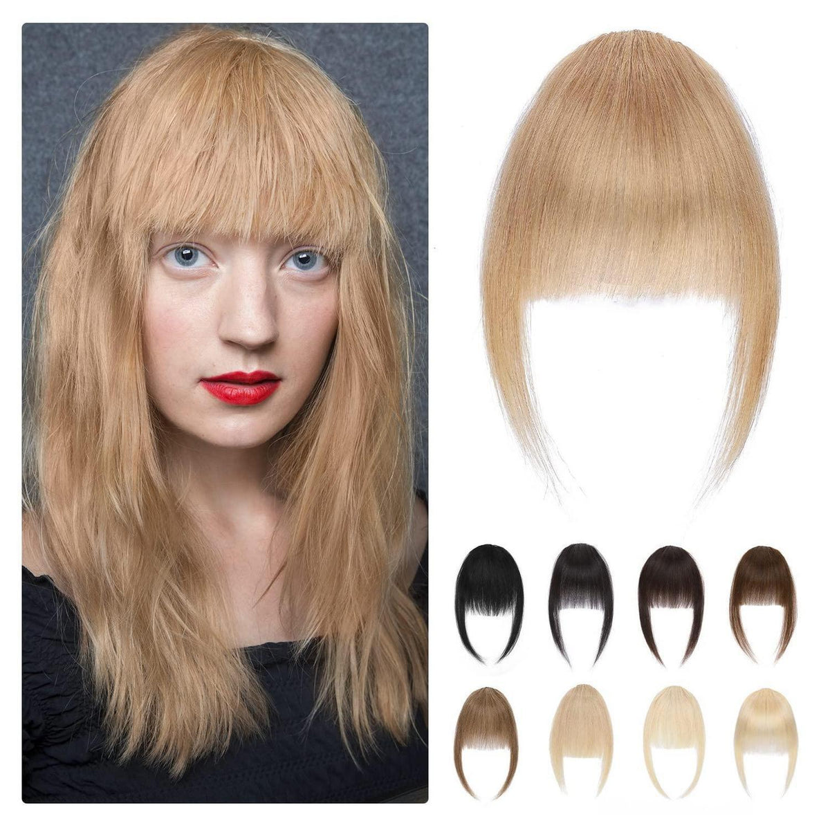 Clip in Pony Echthaar Dunkelblond – Ordentlicher Gerader Pony