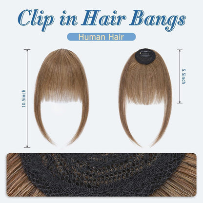 Clip in Pony Echthaar Hellbraun – Ordentlicher Gerader Pony